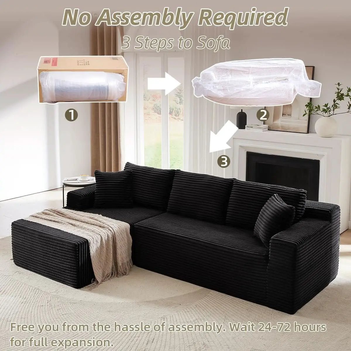 104 Inch L Shape Modular Sectional Couch with Chaise from PriceLows™