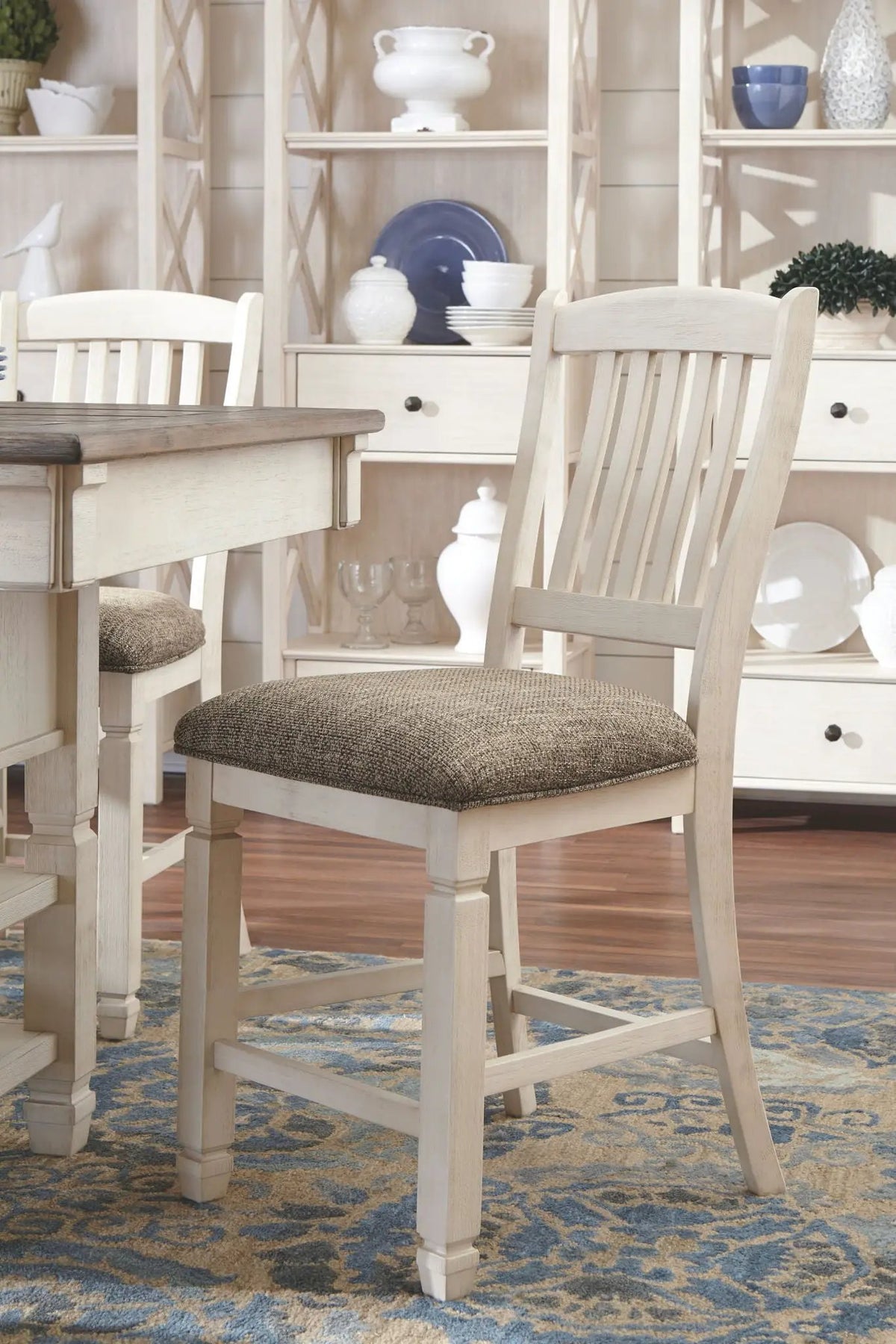 Bolanburg Counter Table Set | 5-Piece Rectangular | Two-Tone Oak And Acacia | Antique White