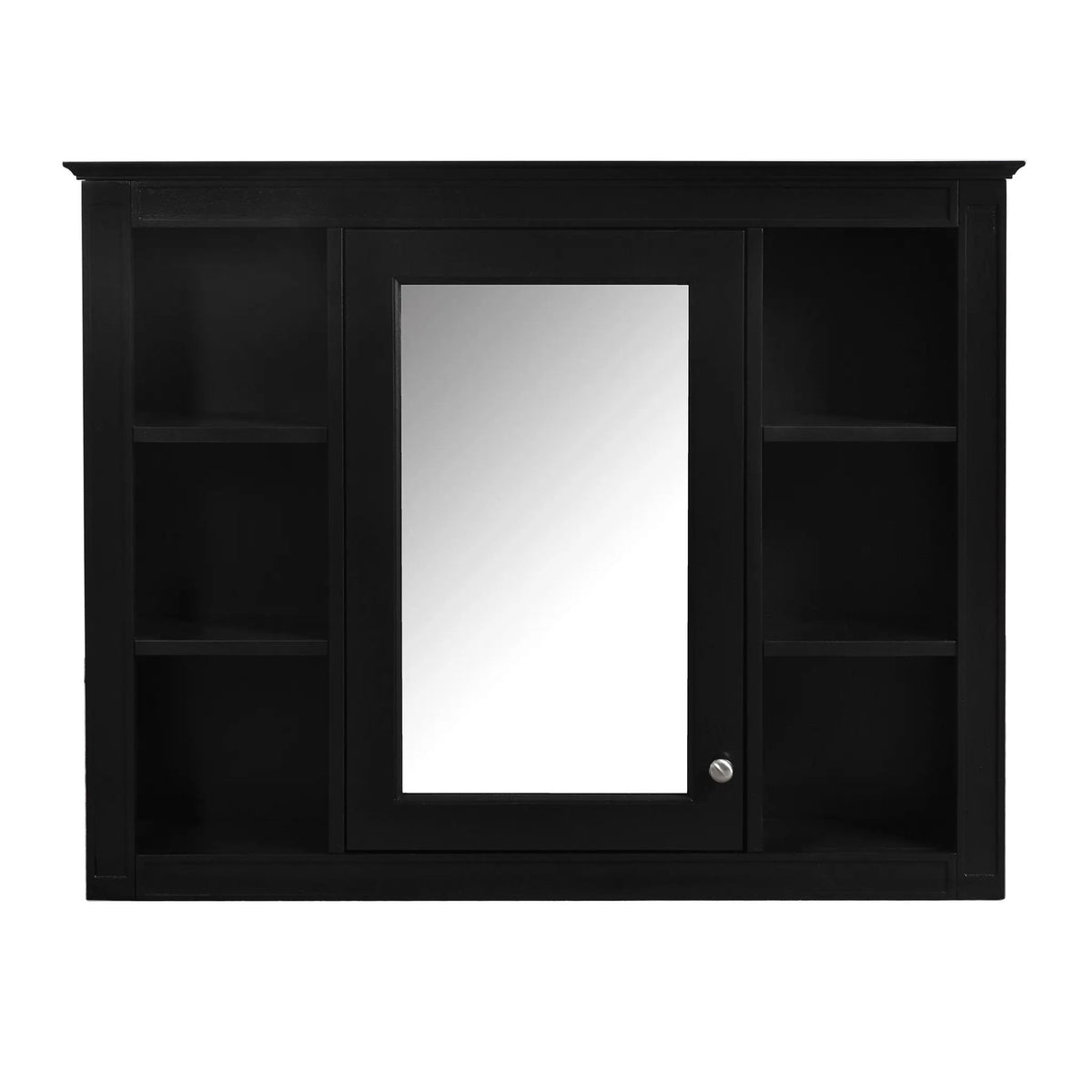 Wall Mounted Medicine Cabinet | Adjustable Interior | 6 Open Shelves
