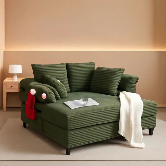 56-Inch Oversized Corduroy Lounge Chair With Armrests from PriceLows™