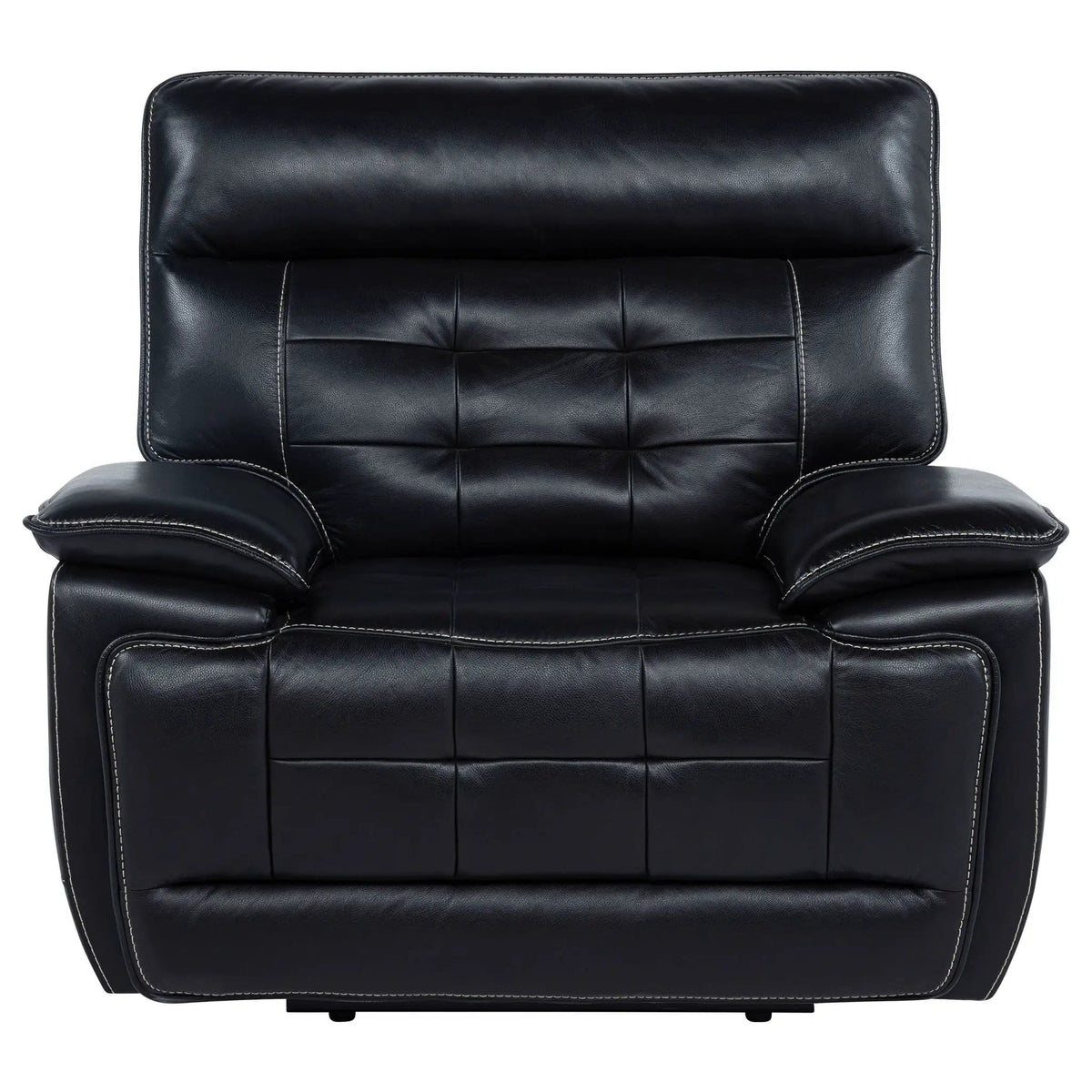 Hewitt Leather Upholstered Dual Power Recliner Chair | 45.25 x 65.25 x 40.25 in | Leather | Black