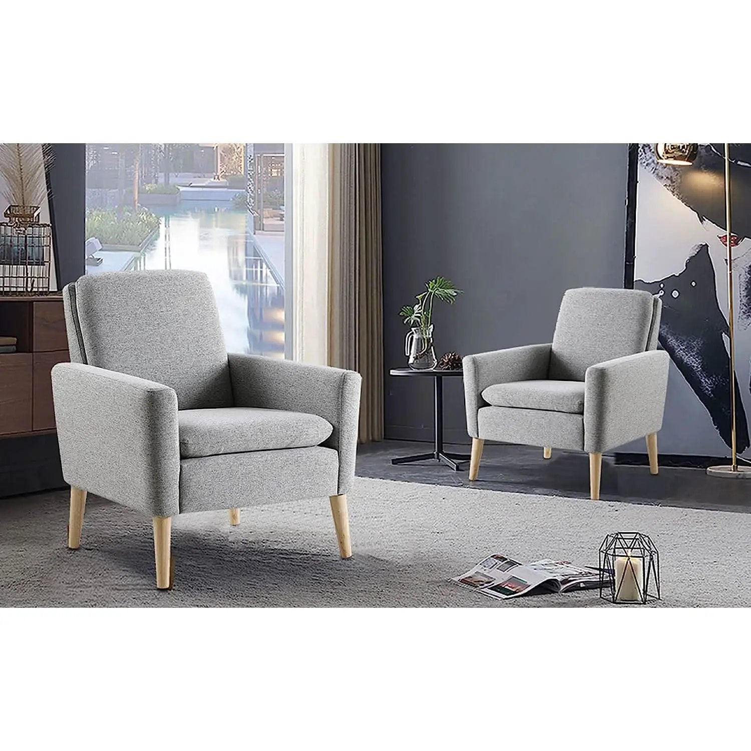 Mid Century Modern Armchair With Padded Seat Cushion from PriceLows™