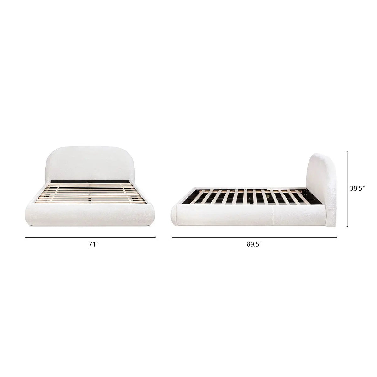 Archie Upholstered Platform Bed | Puffy Arch Headboard | Grounded Design | No Box Spring Needed