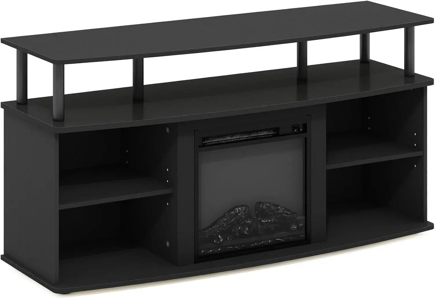 Jensen Open Shelving TV Entertainment Center With Electric Fireplace 55 Inch from PriceLows™
