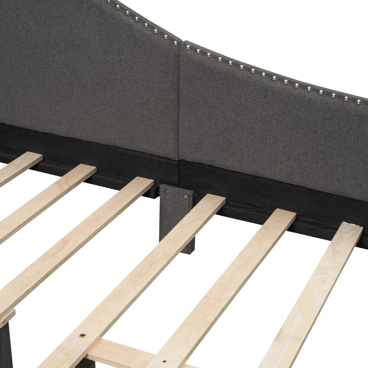 Upholstered Daybed | Headboard And Armrest | Support Legs | 80.5 Inch Length