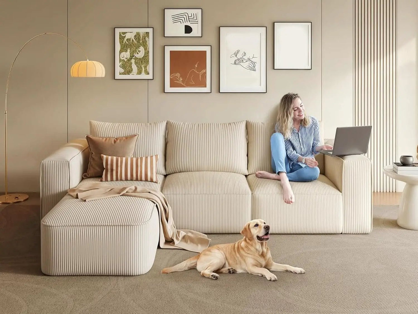 107 Inch Cloud Modular Sofa with Deep Seats Comfort from PriceLows™