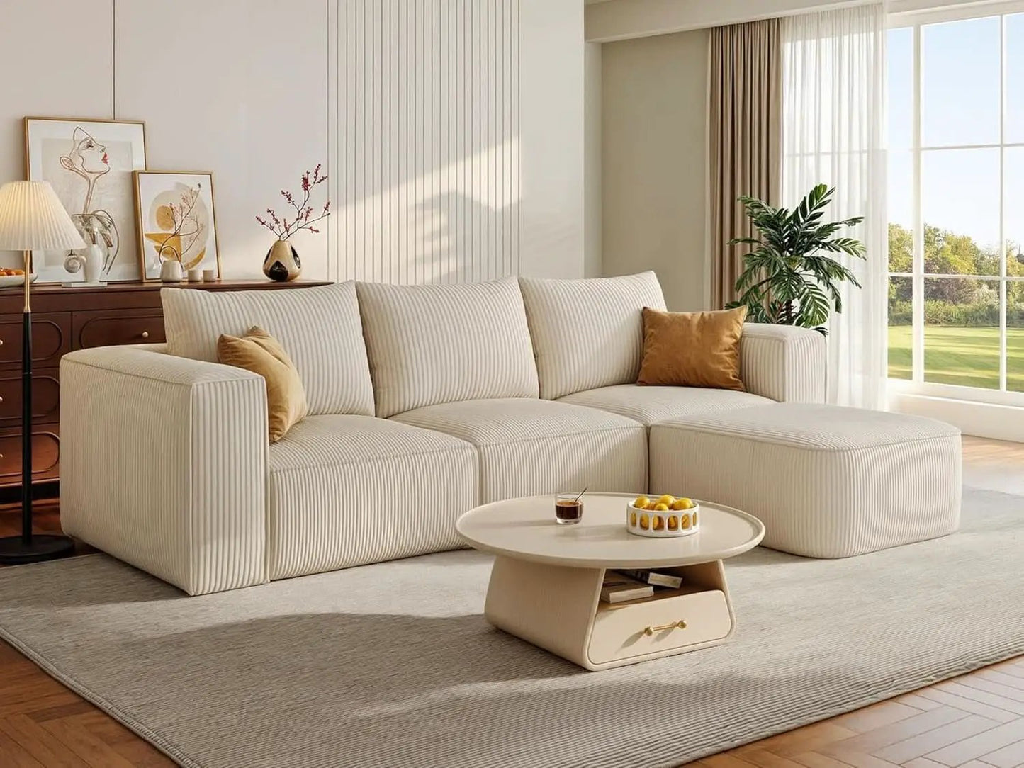 107 Inch Cloud Modular Sofa with Deep Seats Comfort from PriceLows™