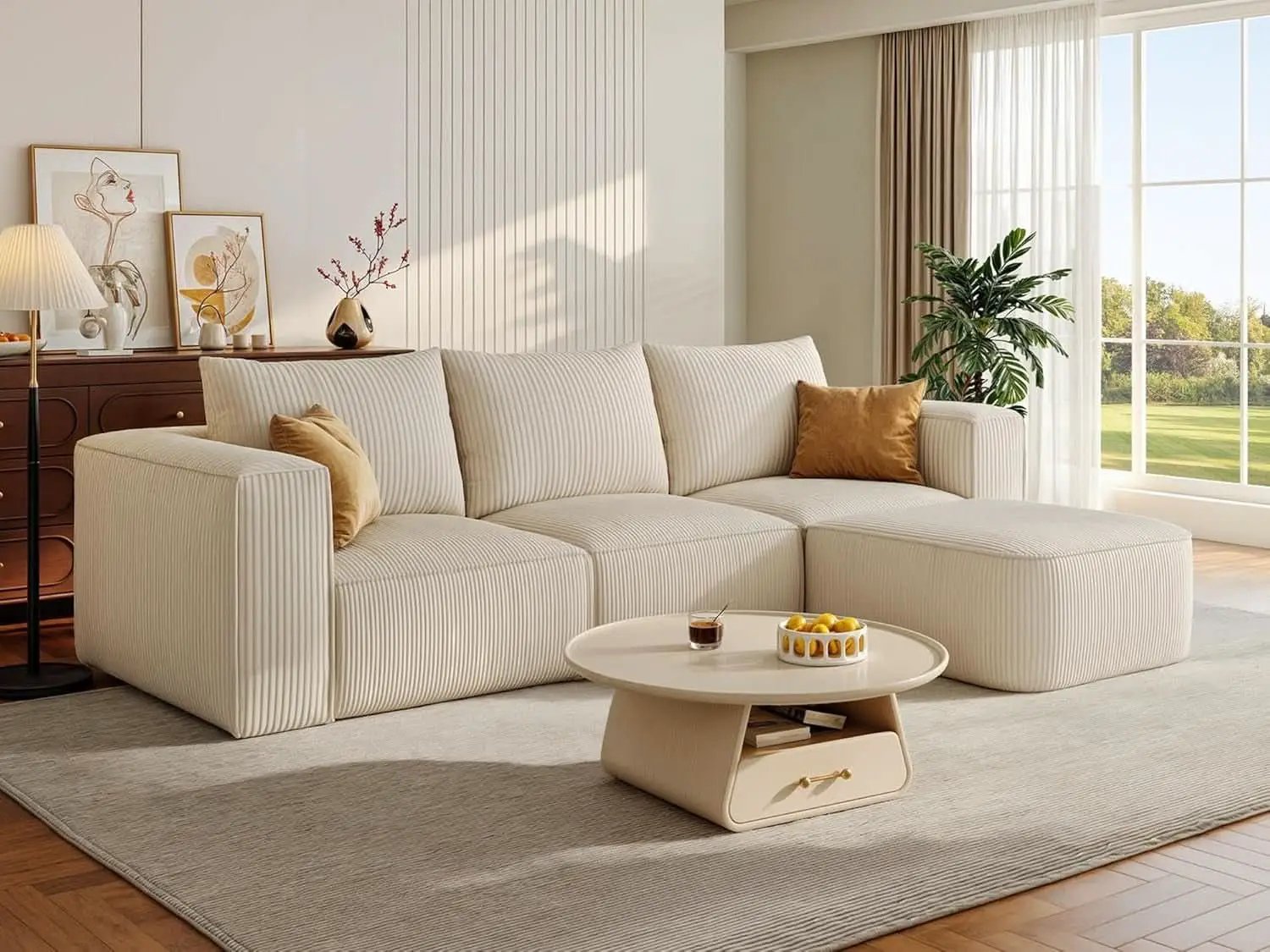 107 Inch Cloud Modular Sofa with Deep Seats Comfort from PriceLows™