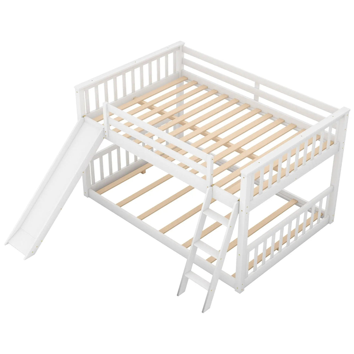 Bunk Bed | Convertible Slide And Ladder | Solid Pine Wood | Easy Access Design