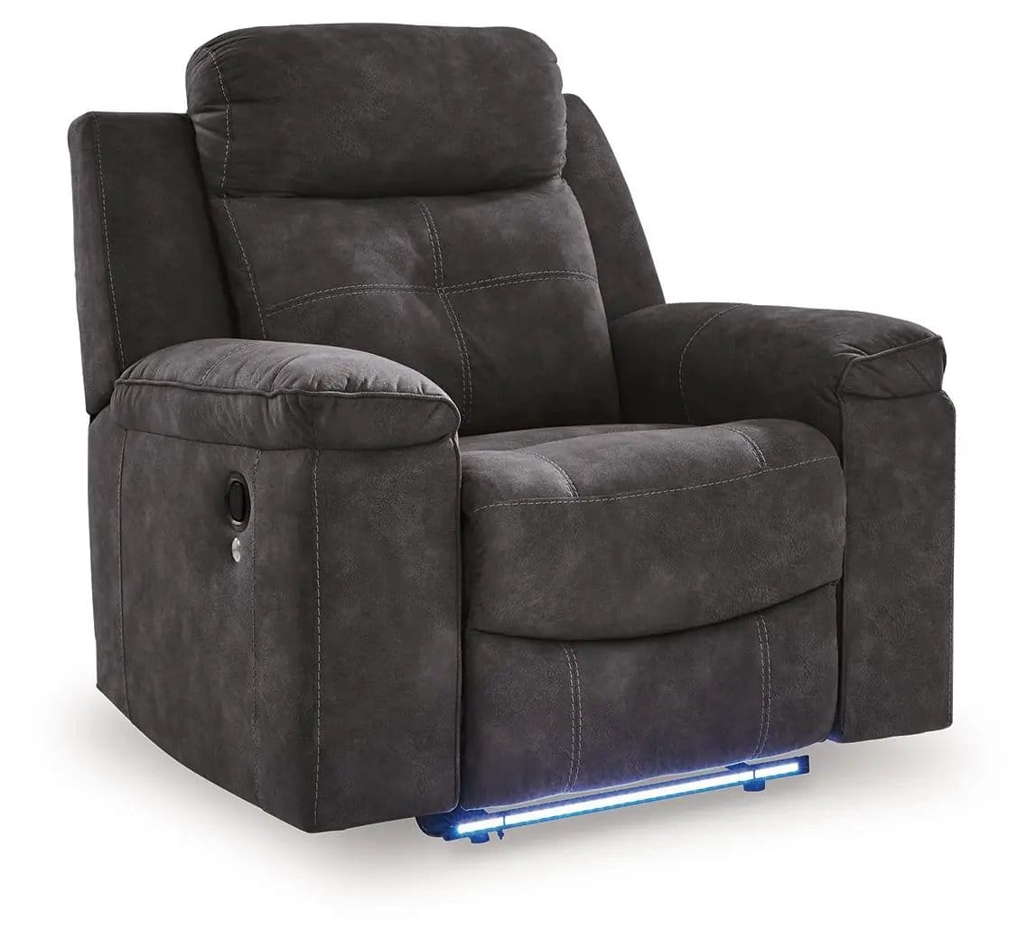 Brysonview Zero Wall Recliner Reclining Chair | 41 x 40 x 41 in | Faux Leather & Metal | Charcoal