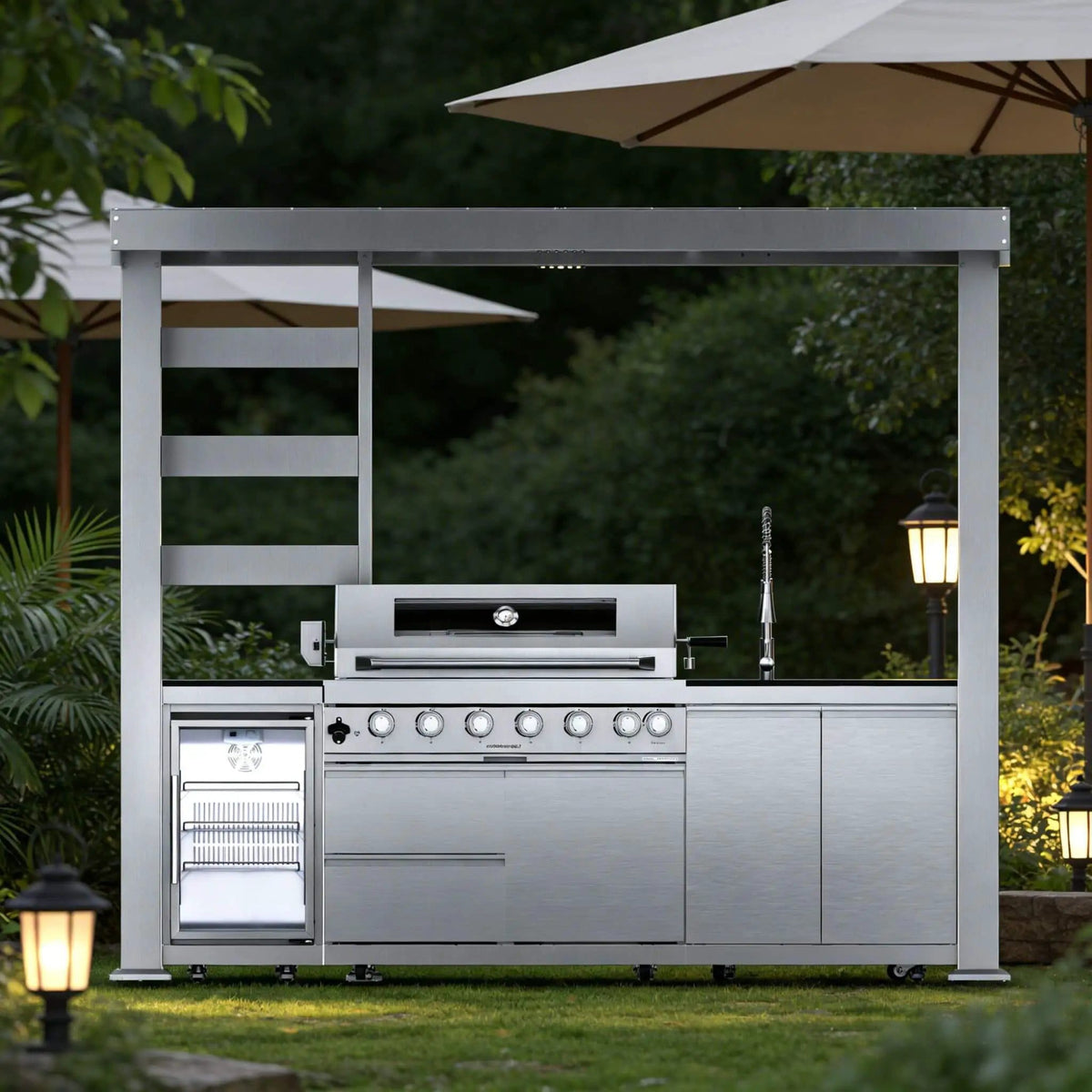 Blaze 108 Inch 6 Burner 85K BTU Deluxe Stainless Steel Liquid Propane Outdoor | 108 Inch | 6-Burner | Outdoor Kitchen Island