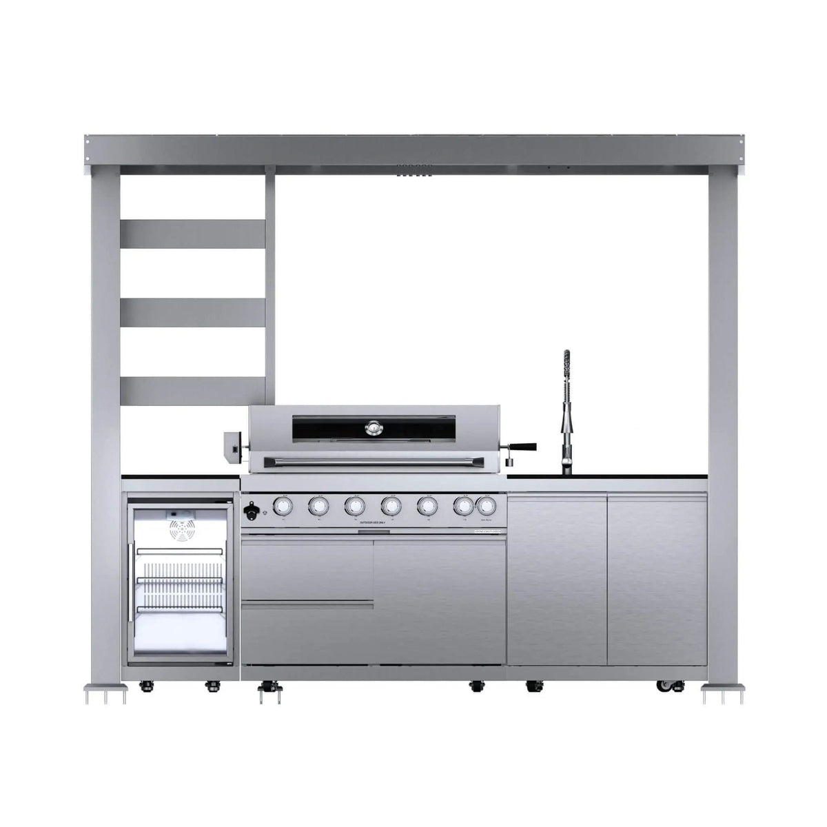 Blaze 108 Inch 6 Burner 85K BTU Deluxe Stainless Steel Liquid Propane Outdoor | 108 Inch | 6-Burner | Outdoor Kitchen Island