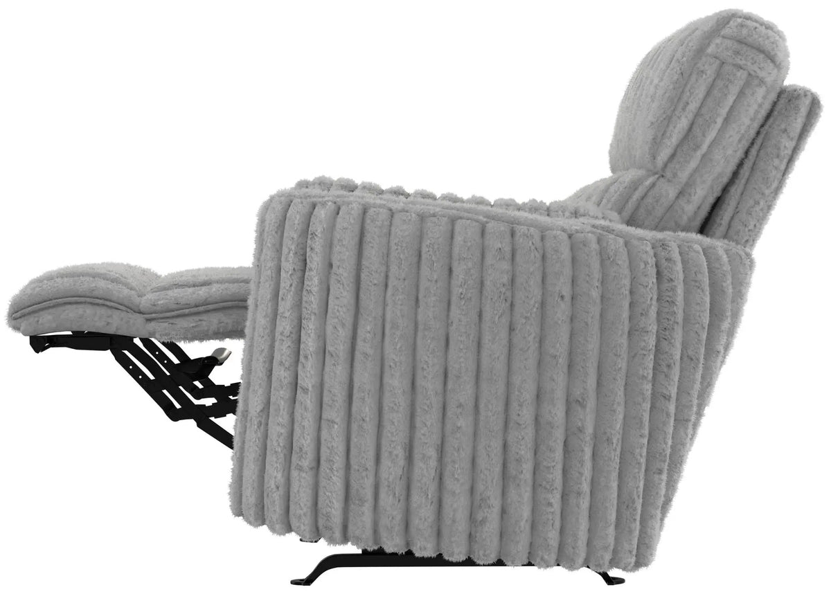 Daydream Swivel Glider Recliner | Unique Shape | Comfort Bolsters | Faux Fur