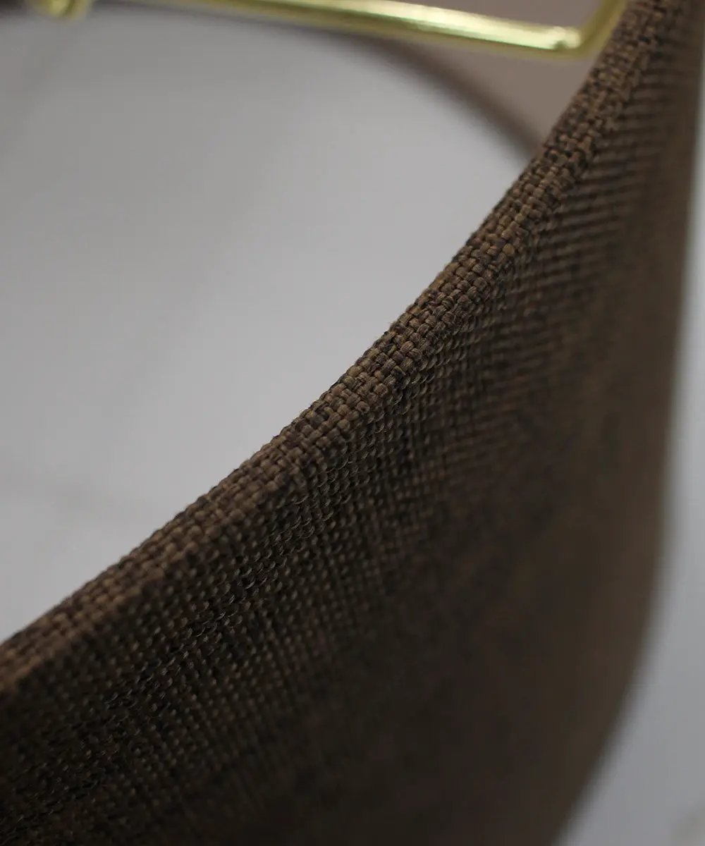 Shallow Drum Lampshade | Chocolate Burlap | Steel Frame | 18X18X10
