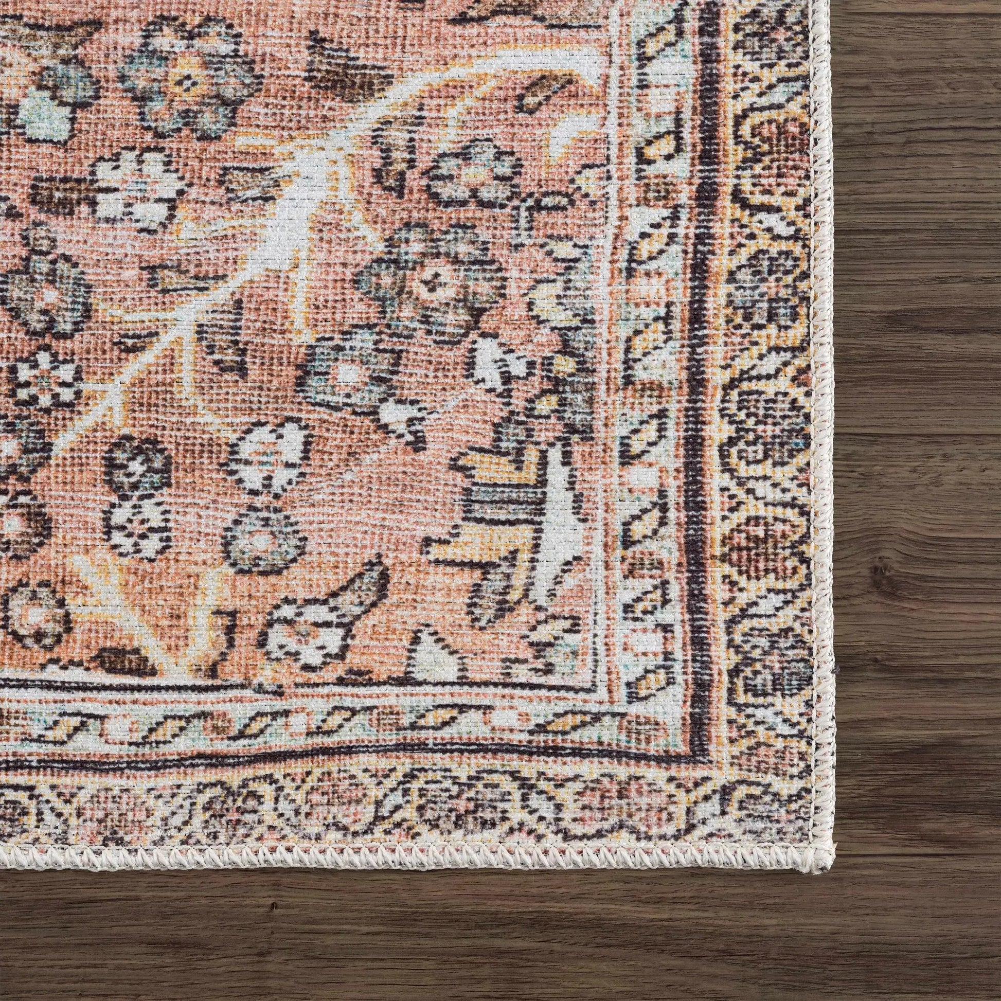 Urpi Rose & Brown Washable Area Rug from PriceLows™