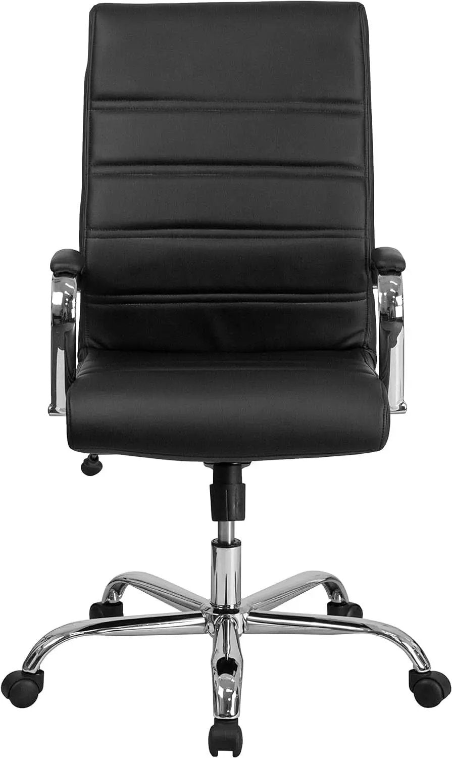 Whitney High Back Leathersoft Desk Chair Adjustable Height Swivel Black Chrome from PriceLows™