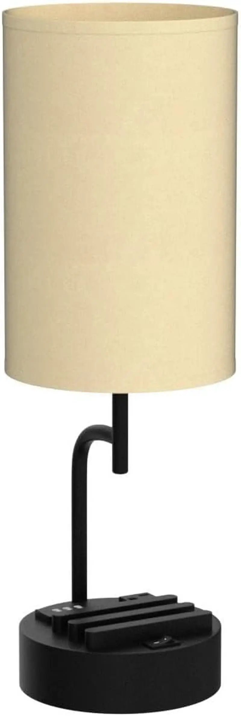 Table Lamp With 3 USB Ports And AC Outlet For Bedroom from PriceLows™