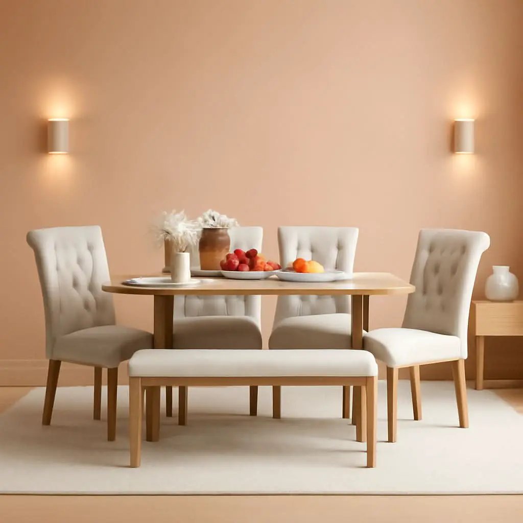 Industrial Solid Wood Rectangular Dining Table Set from PriceLows™