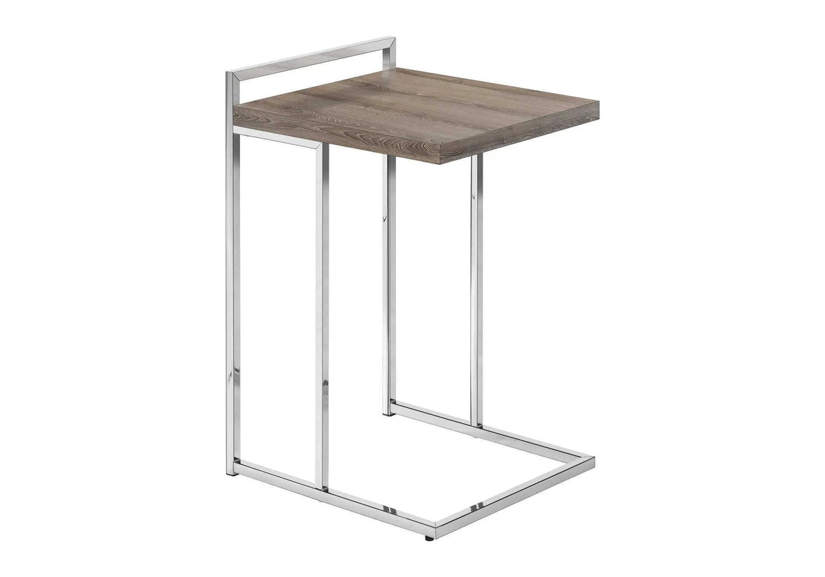 C-Shaped Accent Table | Sturdy Metal Base | Thick Rectangular Top | Portable And Lightweight