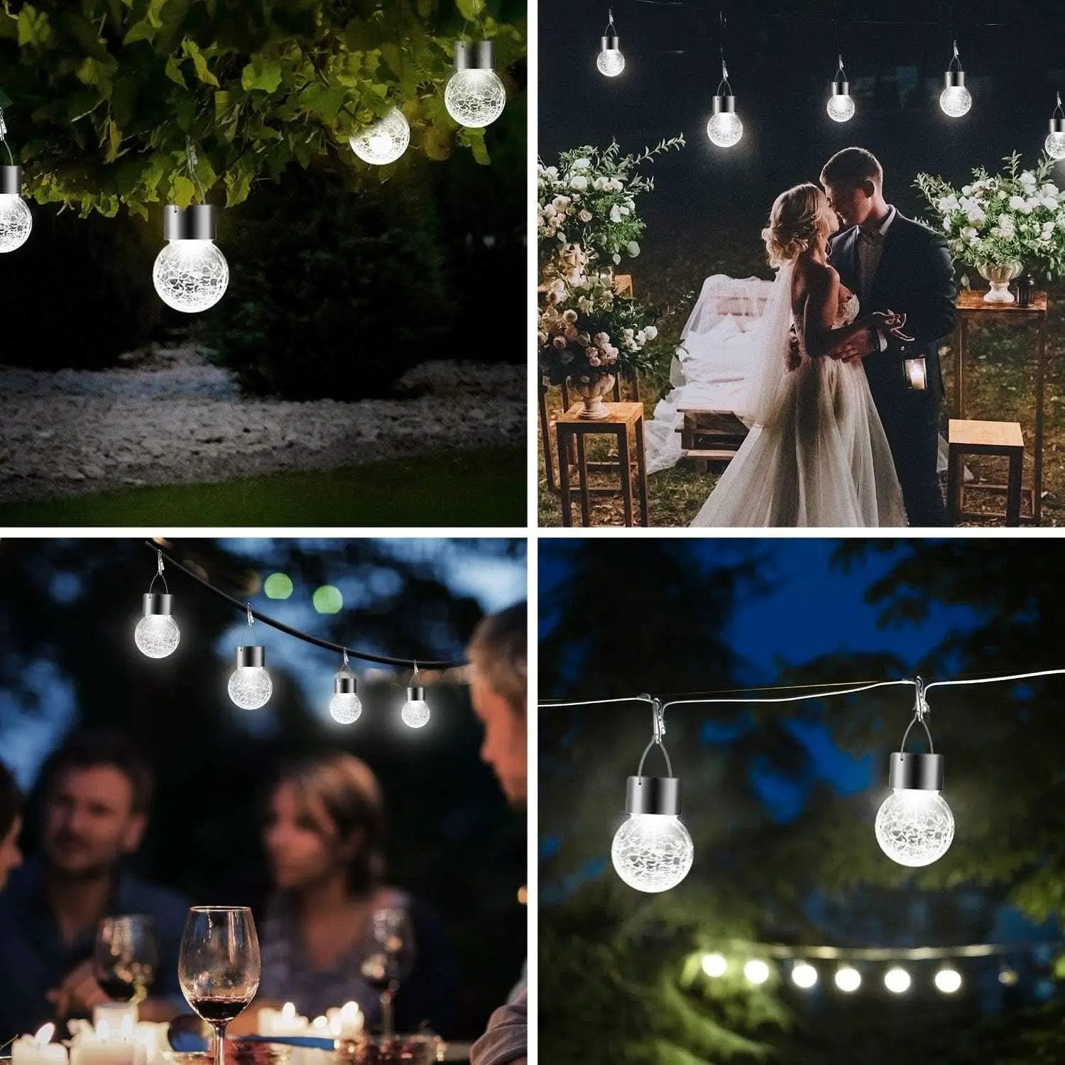 Solar Hanging Globe Lights Waterproof Cold White 24 Pack from PriceLows™