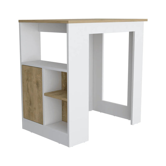 Kitchen Island Three Open Side Storage Shelves And One Push-To-Open Cabinet White / | 23.2 x 36.2 x 36 in | Wood | Dining Room