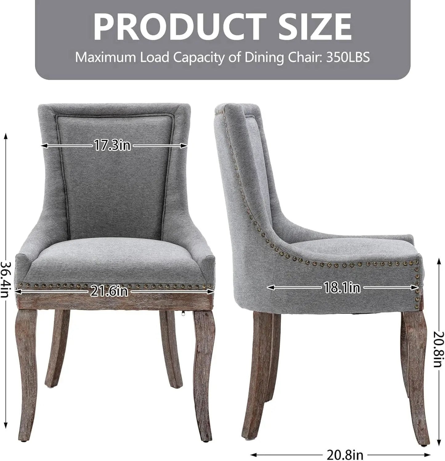 Grey High Back Dining Chairs Set Of 2 For Kitchen Use from PriceLows™