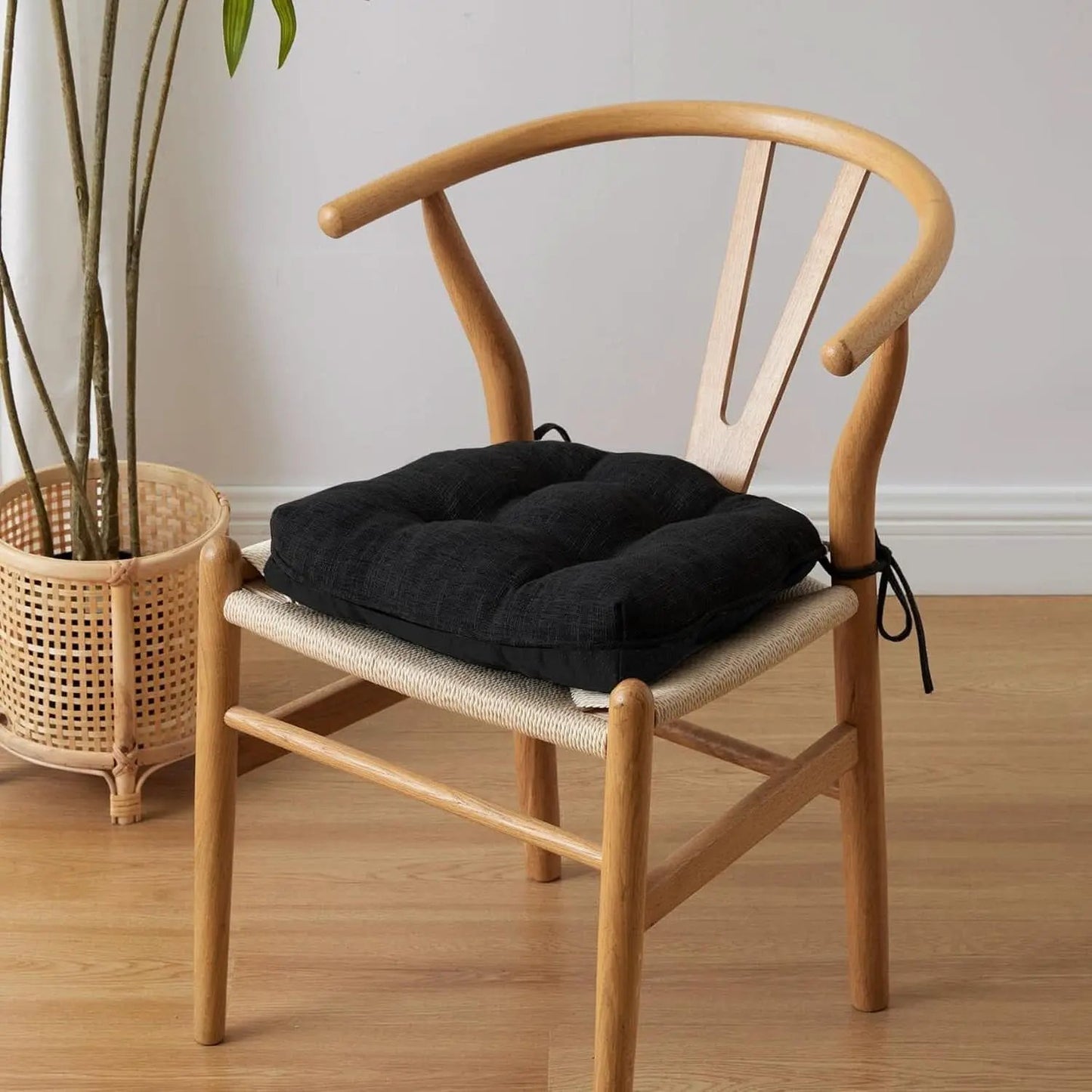 Chair Cushions 4 Pack Memory Foam With Non Slip Backing 15.5x15.5x4 Black from PriceLows™