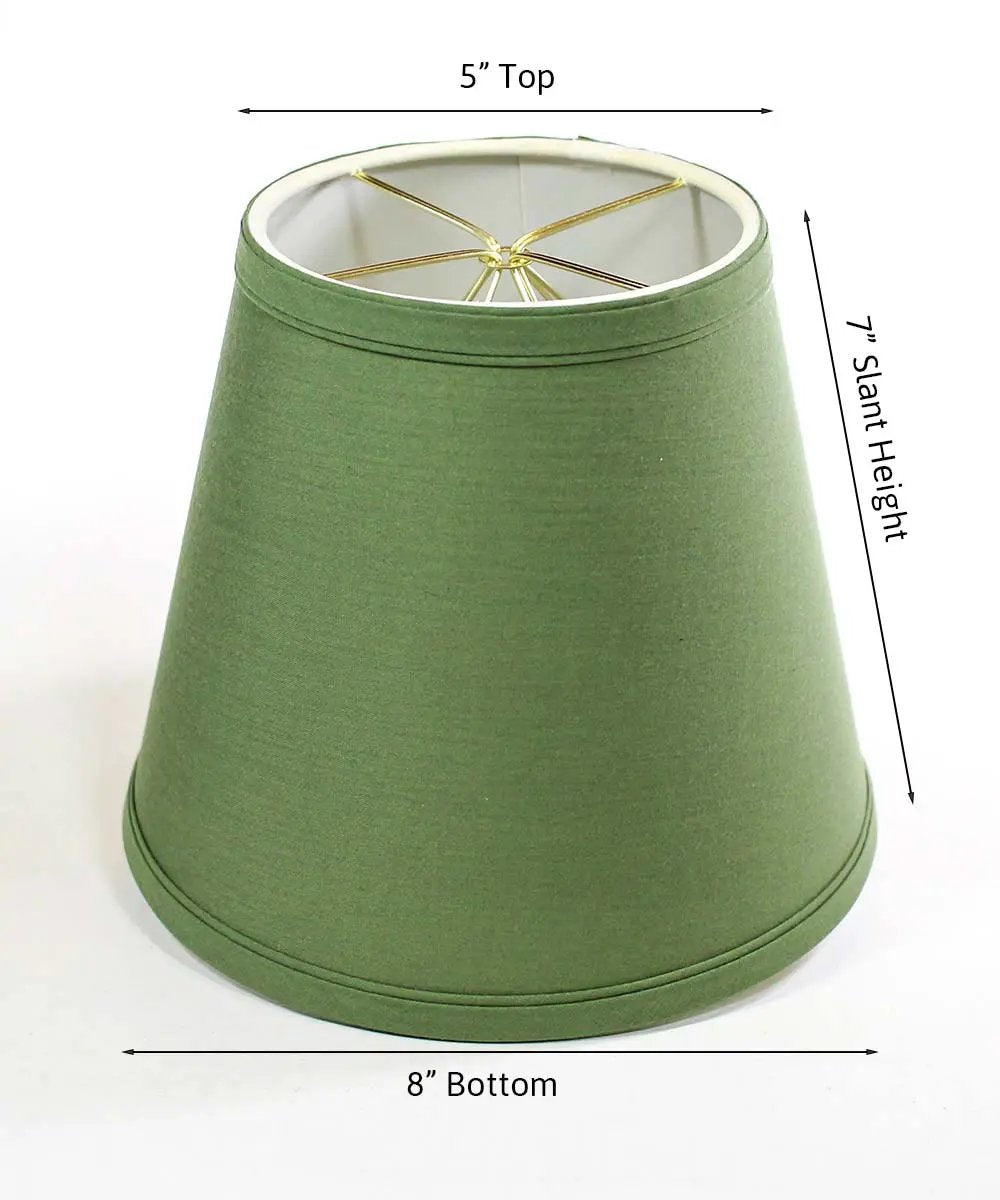 Linen Lamp Shade | 8 X 7 Inch | Clip On | Empire Kale Green
