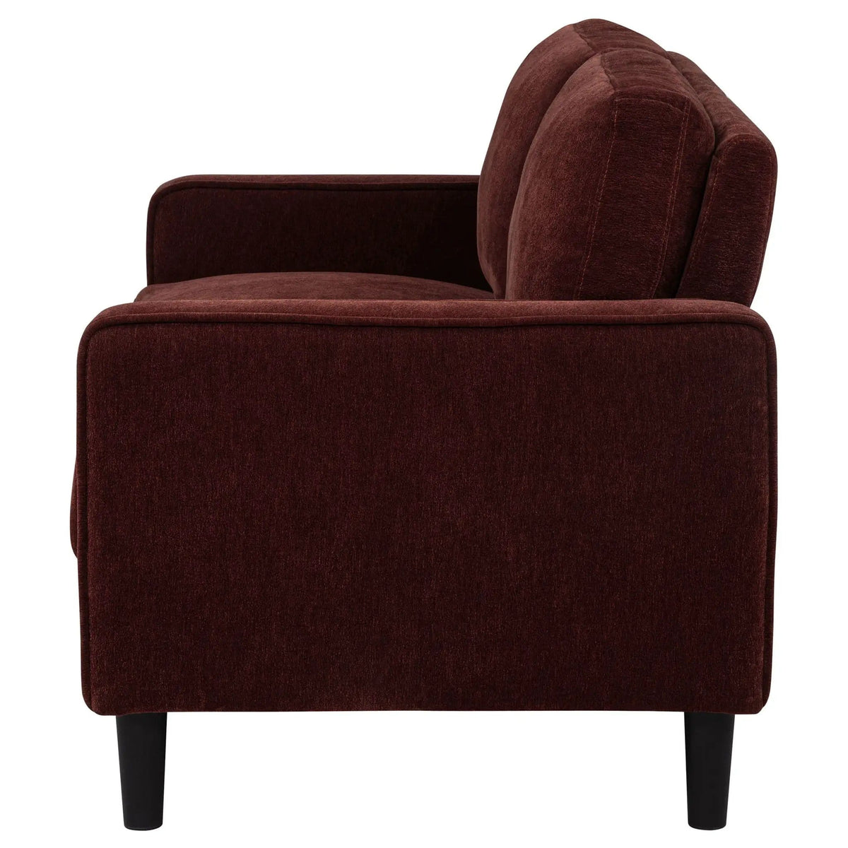 Ruth Fabric Upholstered Track Arm Loveseat Rust | 54.25 x 31.5 x 33.5 in | Fabric | Red