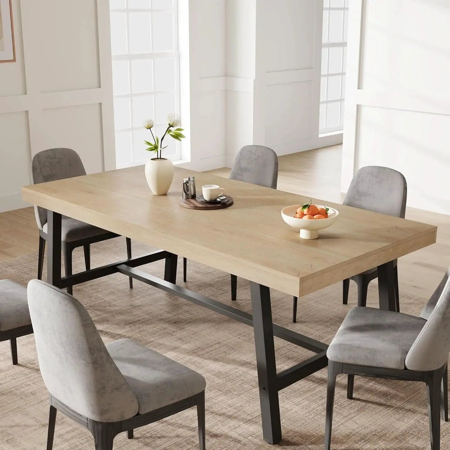 Industrial Dining Table 70.87 Inch Rustic Brown Wood from PriceLows™