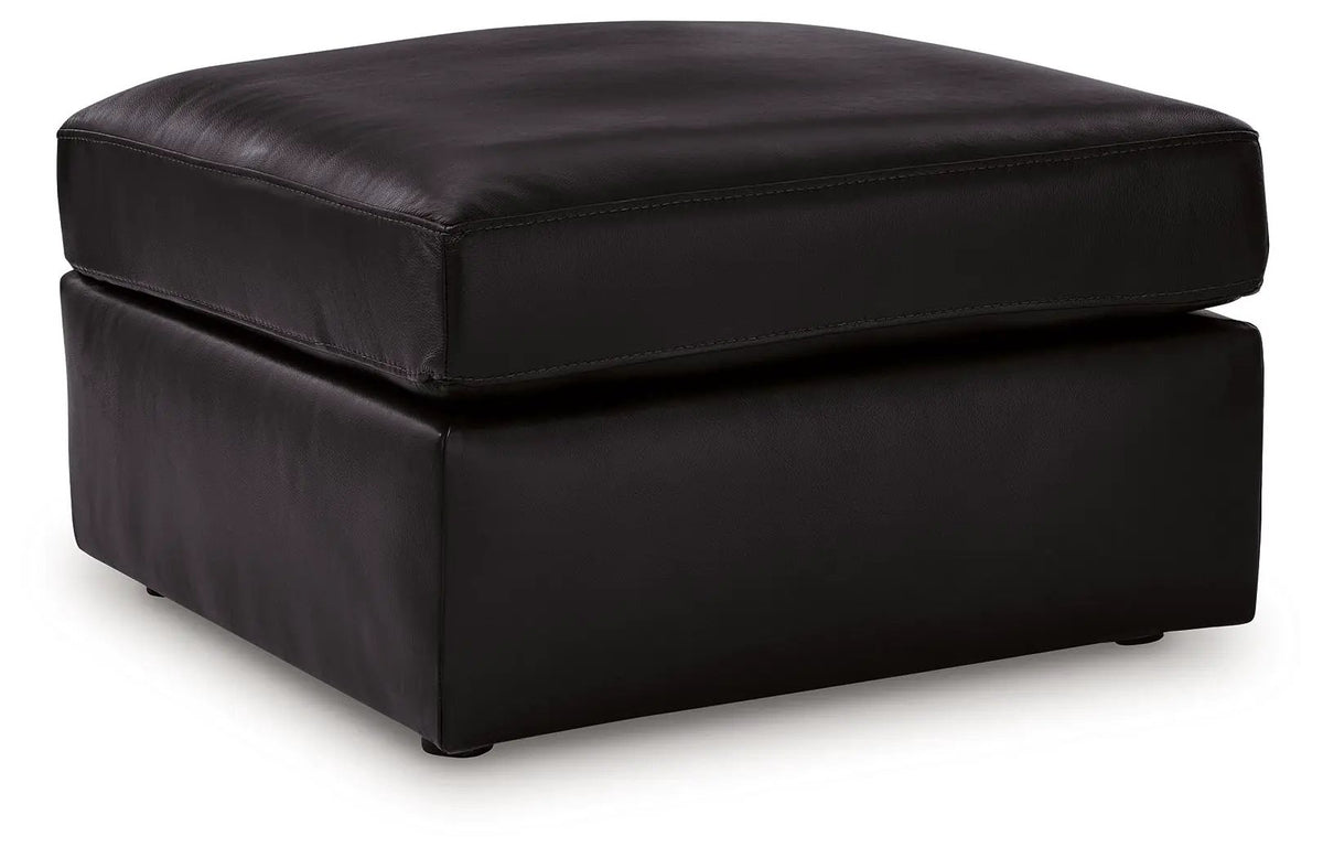 Accent Ottoman | Oversized | Top Grain Leather | Black