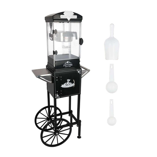 Premium 10OZ Portable Kettle Popcorn Maker Machine With Cart | 10 oz | Home Use | Home