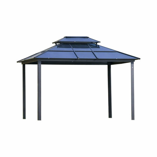 Hardtop Gazebo Canopy With Polycarbonate Double Roof, Netting, And Curtains | Home Use | Everyday Use | Home