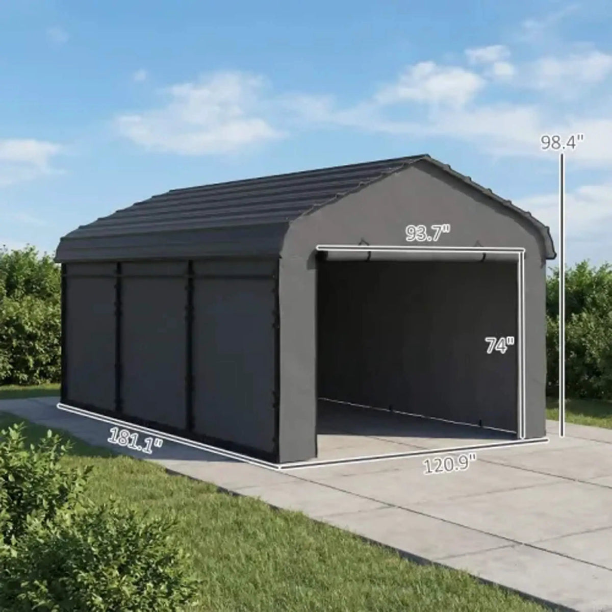 Heavy-Duty Metal Carport Canopy | Waterproof Sealed Metal Roof | Removable 160g PE Sidewalls | Weather-Resistant