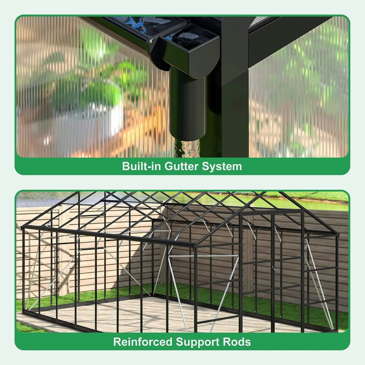Premium Walk-In Polycarbonate Greenhouse With Aluminum Frame | Aluminum | Home Use | Home