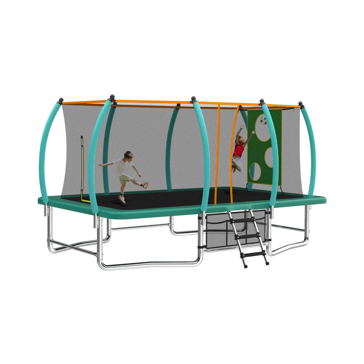 Large Rectangular Trampoline | Galvanized Steel Frame | Safety Net | W-Shaped Base Legs