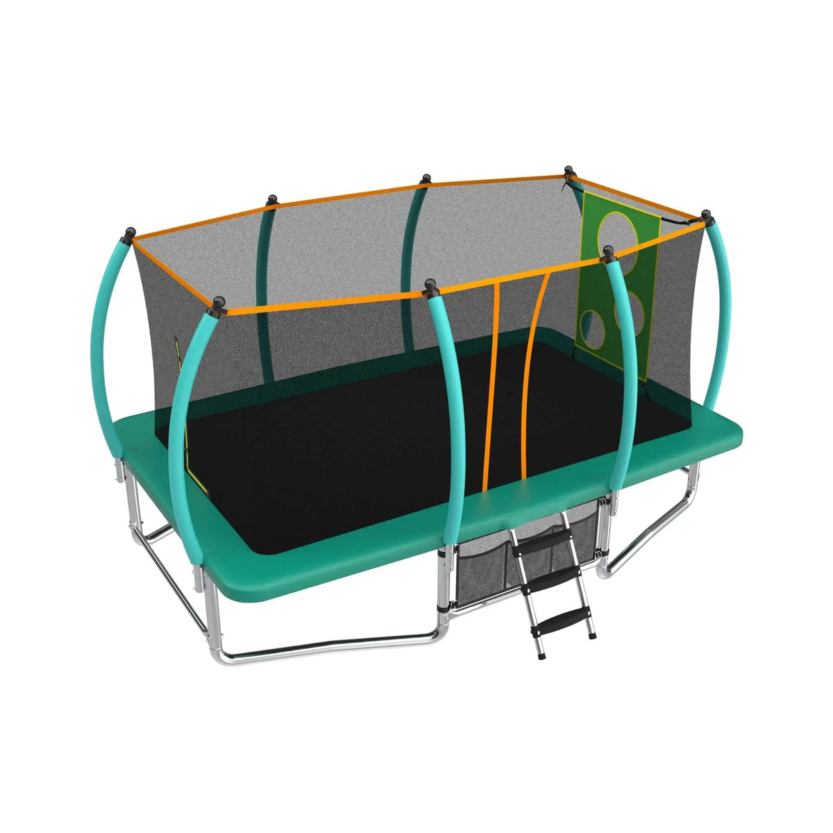 Large Rectangular Trampoline | Galvanized Steel Frame | Safety Net | W-Shaped Base Legs