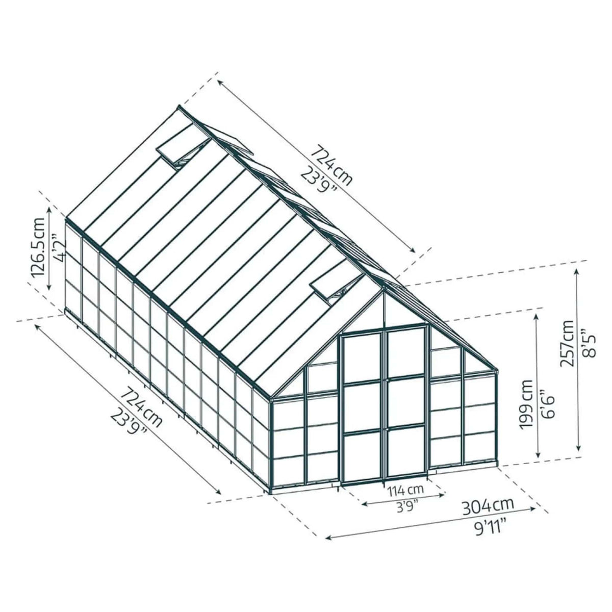 Premium Heavy Duty Polycarbonate Walk In Greenhouse W/ Aluminum Frame & Built In | Aluminum | Home Use | Home