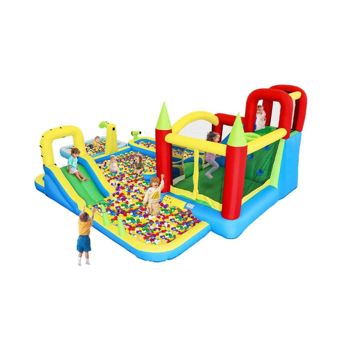 Large 11-In-1 Inflatable Water Park | Slides Pool And Climbing Wall | Bounce House | Premium Oxford Fabric
