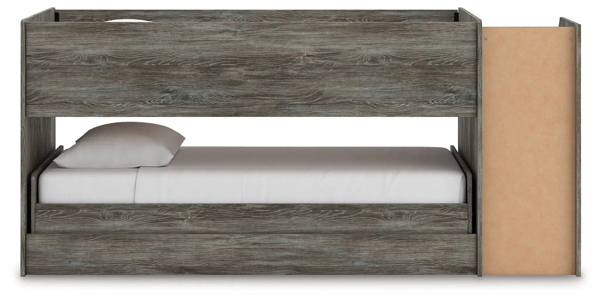 Frandern Twin Over Twin Loft Bed | Loft Bed | Engineered Wood & Metal | Gray