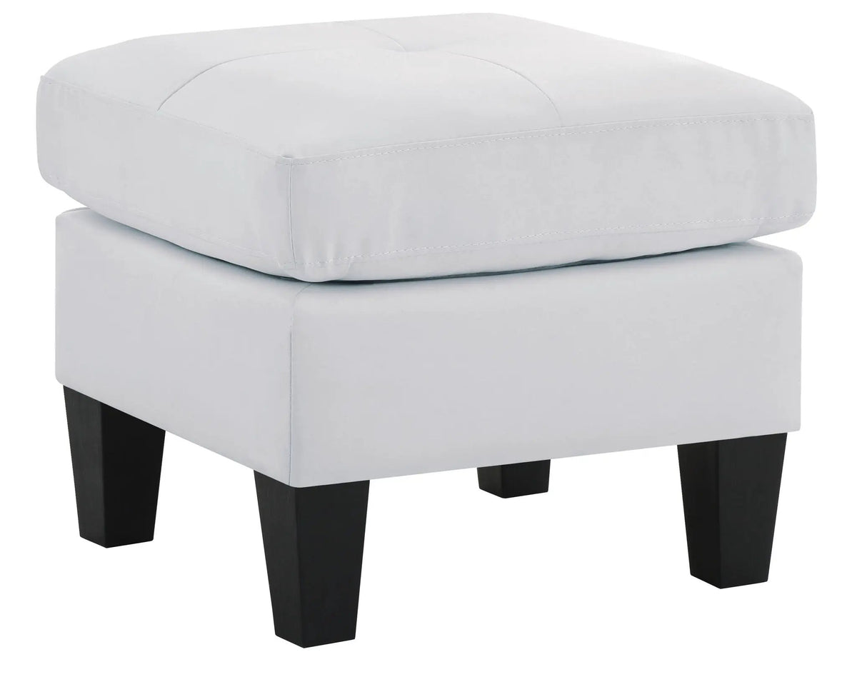 Tufted Ottoman | Compact Two Seater | White Finish | 23 In