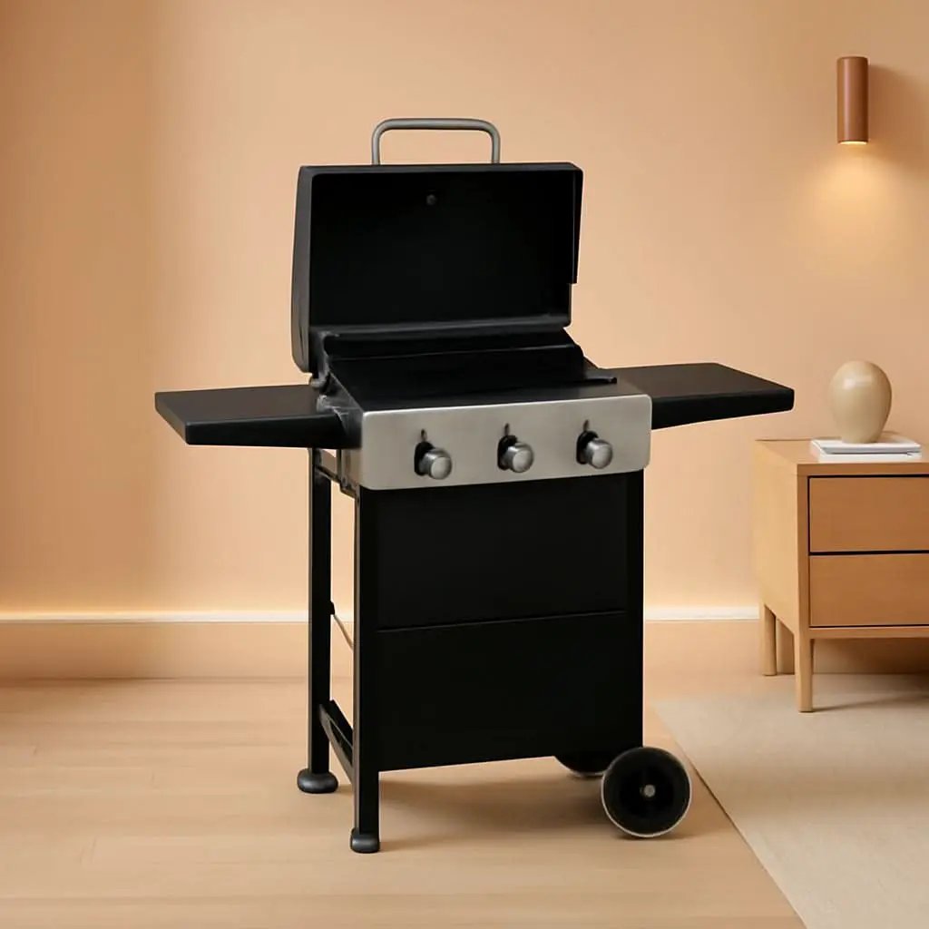 3-Burner Propane Gas Grill With Foldable Side Shelves 30,000 BTU Stainless Steel Outdoor Grill from PriceLows™