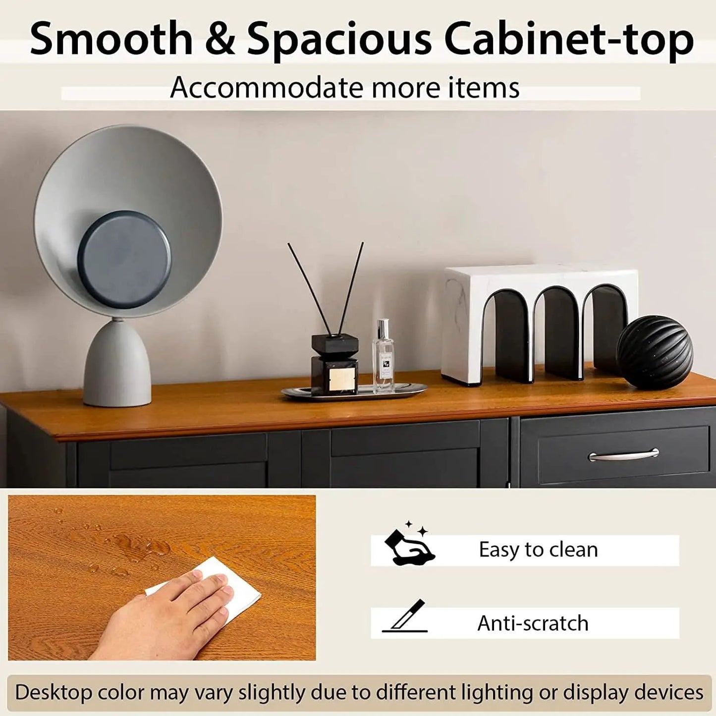 Buffet Credenza Console Table With Drawers In Oak Finish from PriceLows™