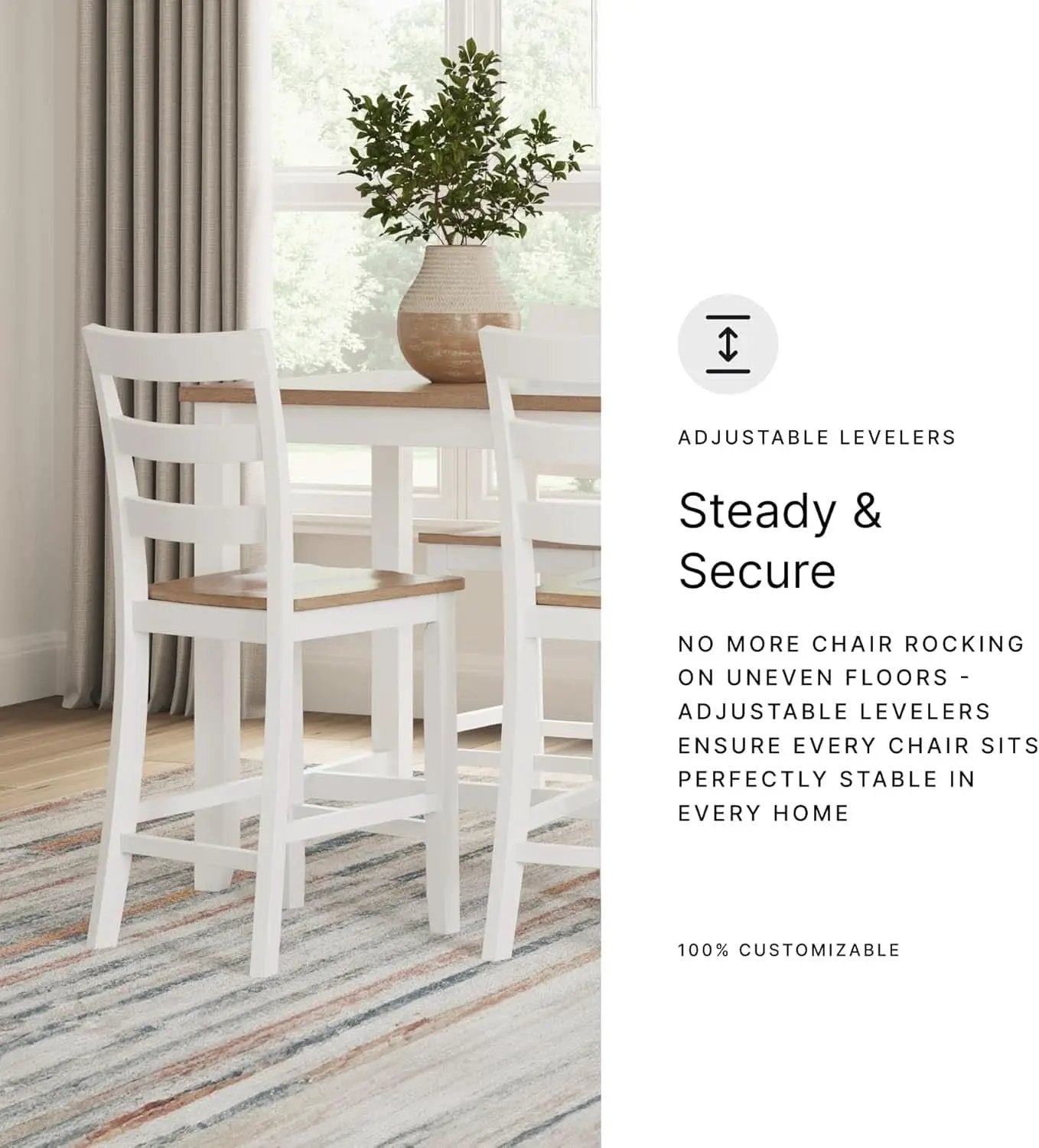 Dining Table Set White Mango Wood Contemporary Style Edition from PriceLows™