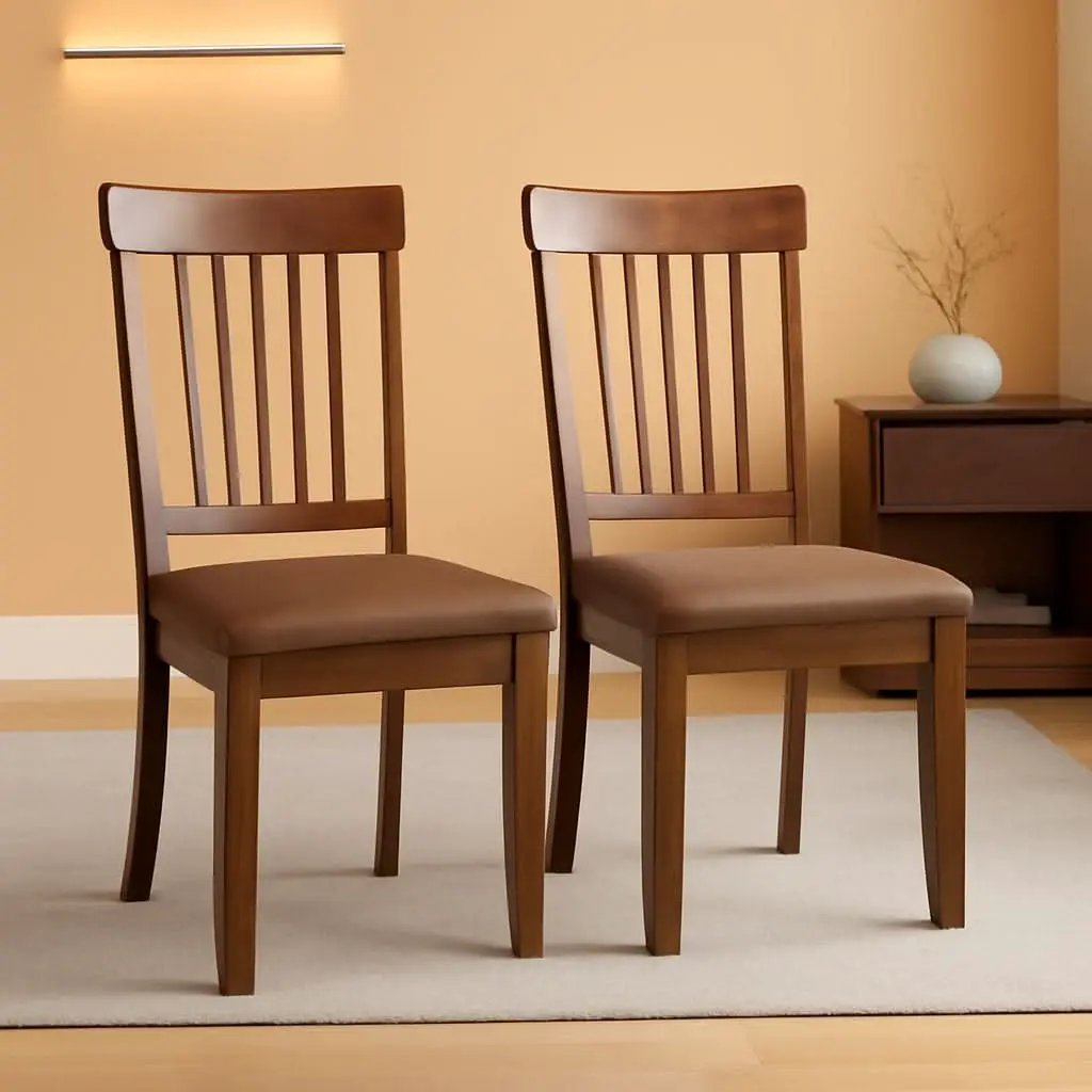 Berringer 18 Inch Rustic Dining Chair Set With Cushions Brown from PriceLows™
