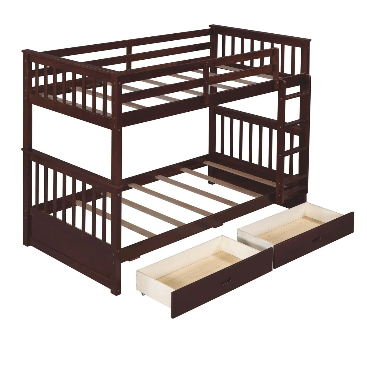 Bunk Bed With Ladders | 2 Storage Drawers | Space-Saving Design | Sleepover Ready