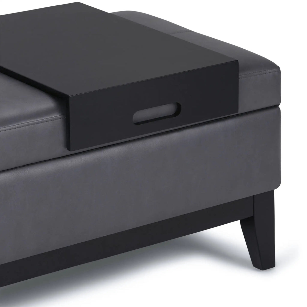 Oregon Contemporary Storage Ottoman Bench | Serving Tray | Lift Open Lid | Child Safety Hinge