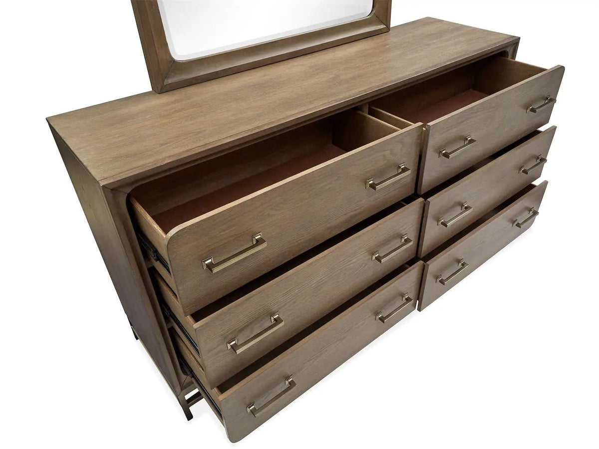 Lindon Double Drawer Dresser | 2 Pieces | Metal & Brass | Bedroom