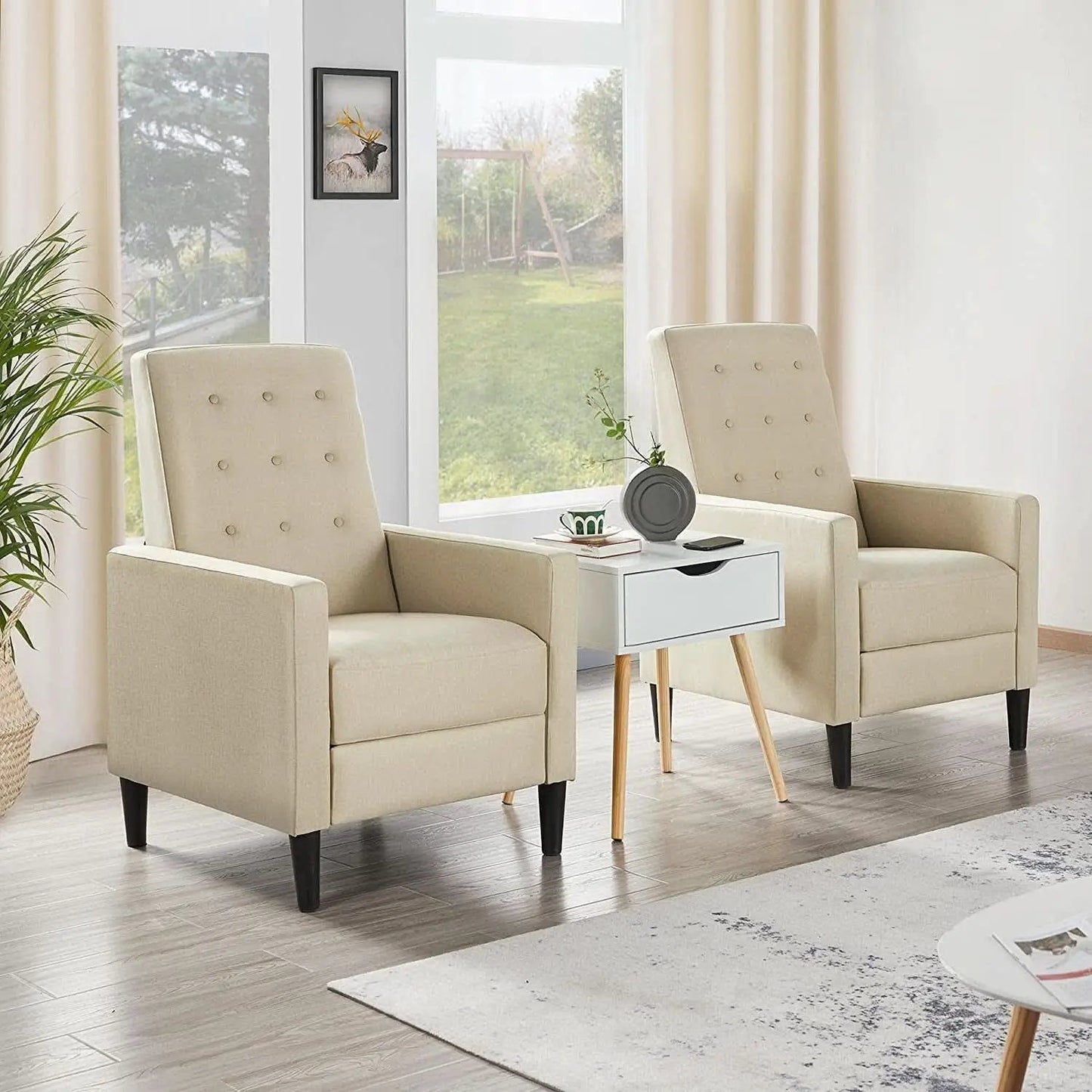 Fabric Recliner Chair Mid Century Modern With Durable Polyester Upholstery from PriceLows™