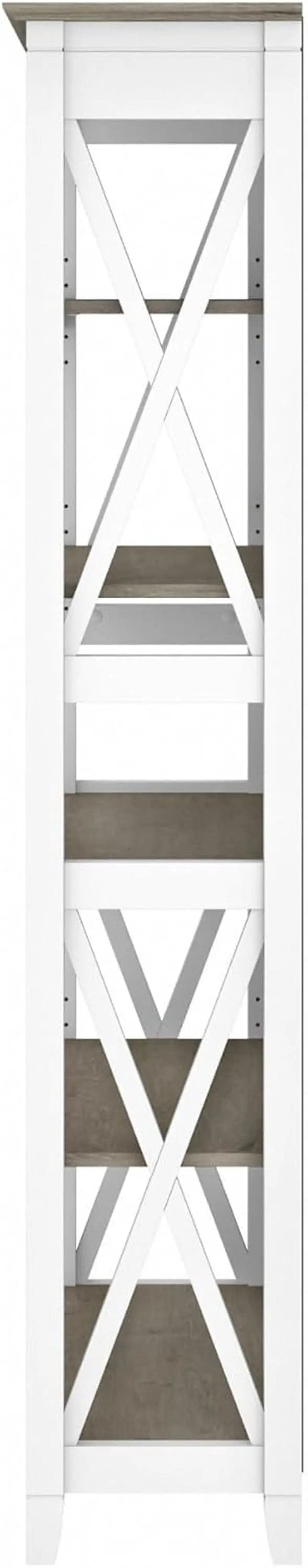 Bush Furniture Key West 66 Inch Bookcase Shiplap Gray White from PriceLows™